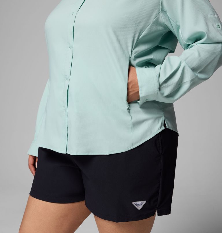 Women's PFG Tamiami II Long Sleeve Shirt - Plus Size, Color: Misty Jade, image 9