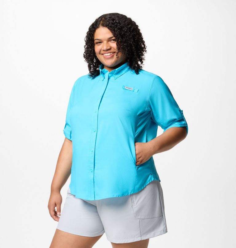Women's PFG Tamiami II Long Sleeve Shirt - Plus Size, Color: Atoll, image 3
