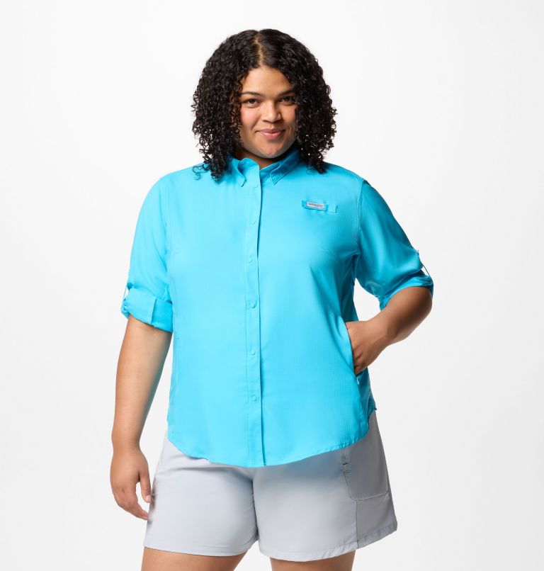 Women's PFG Tamiami II Long Sleeve Shirt - Plus Size, Color: Atoll, image 7