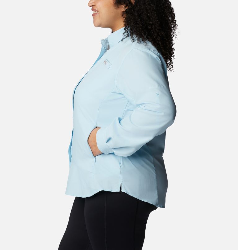Women’s PFG Tamiami II Long Sleeve Shirt - Plus Size, Color: Sky Blue, image 3