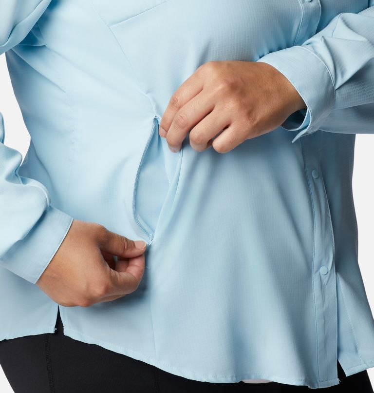 Women’s PFG Tamiami II Long Sleeve Shirt - Plus Size, Color: Sky Blue, image 6