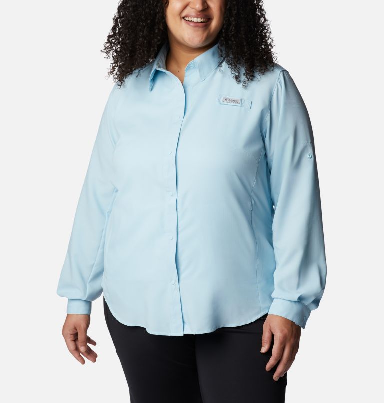Women’s PFG Tamiami II Long Sleeve Shirt - Plus Size, Color: Sky Blue, image 1