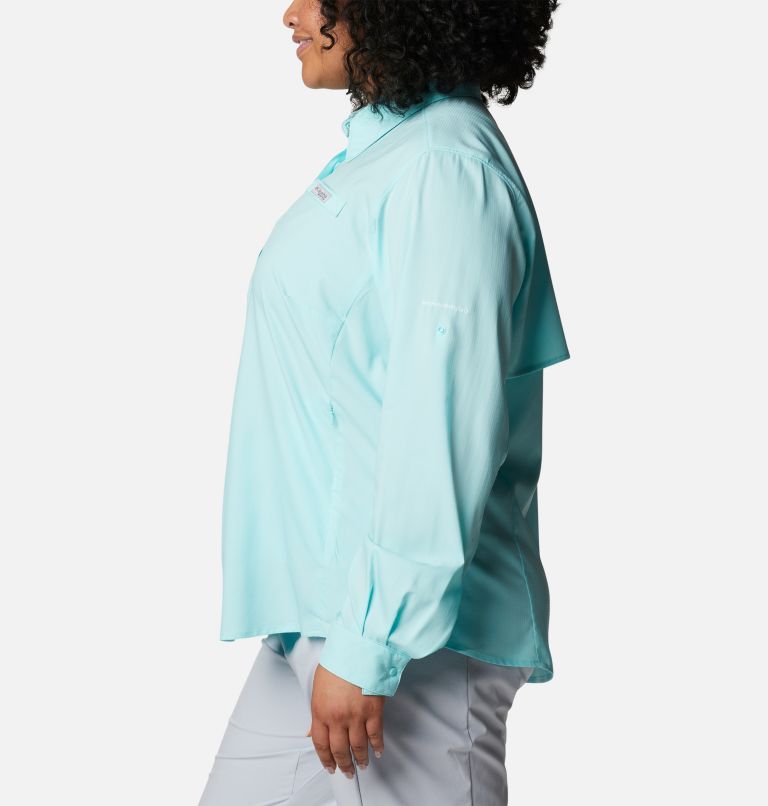 Women's PFG Tamiami II Long Sleeve Shirt - Plus Size, Color: Gulf Stream, image 3