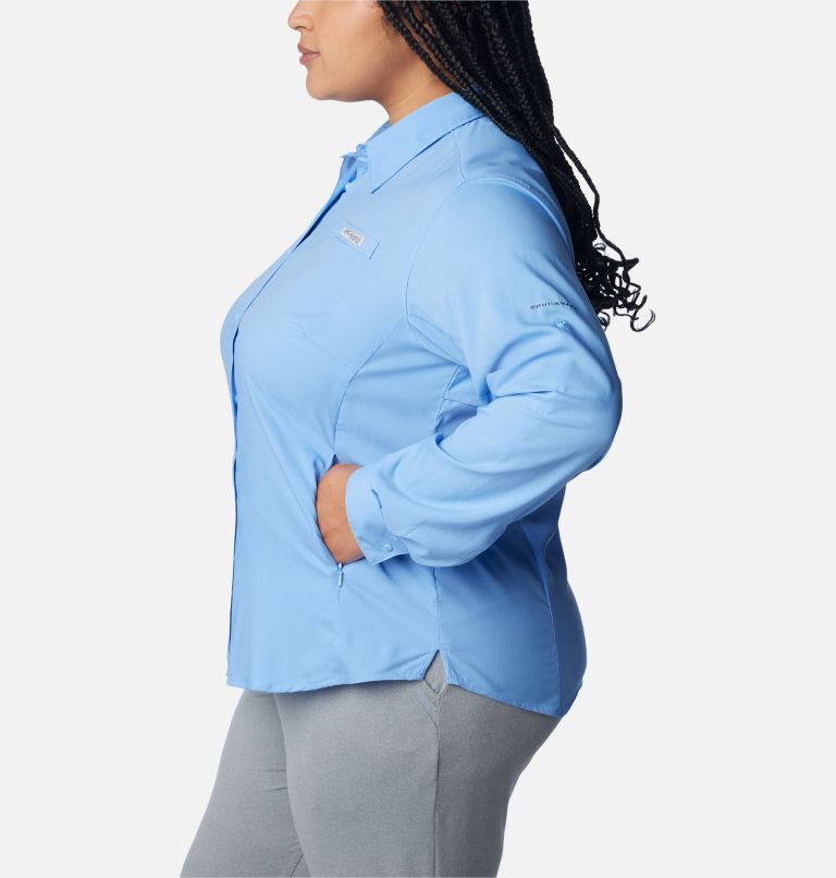 Women's PFG Tamiami II Long Sleeve Shirt - Plus Size, Color: White Cap, image 3