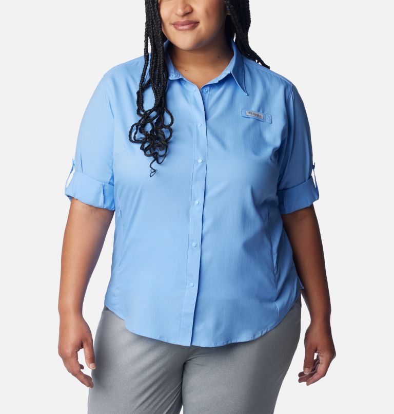 Columbia Women's Tamiami II UPF 40 Long Sleeve Fishing Shirt, Sun Glow, 1X  Plus