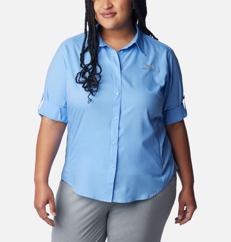 Women's PFG Tamiami II Long Sleeve Shirt - Plus Size, Color: White Cap, image 5