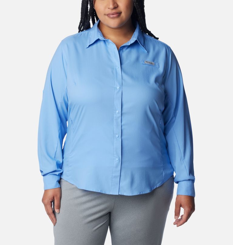 Thumbnail: Women’s PFG Tamiami II Long Sleeve Shirt - Plus Size, Color: White Cap, image 1