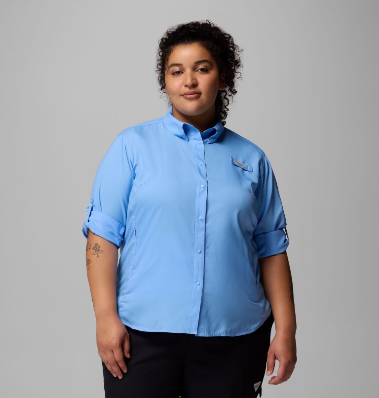 Women's PFG Tamiami II Long Sleeve Shirt - Plus Size, Color: White Cap, image 10