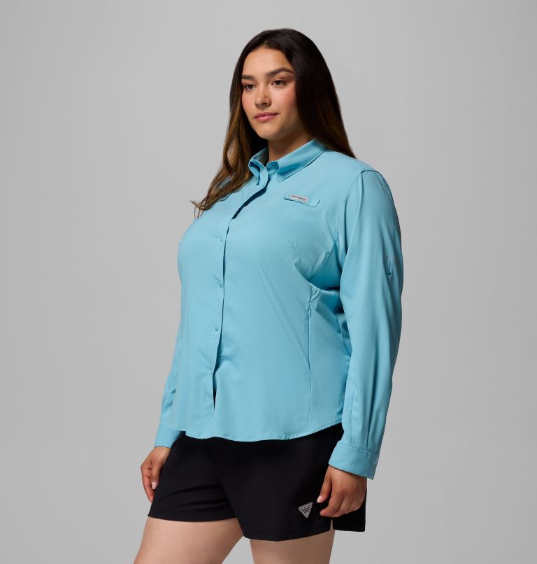 Women's PFG Tamiami II Long Sleeve Shirt - Plus Size, Color: Vintage Blue, image 4