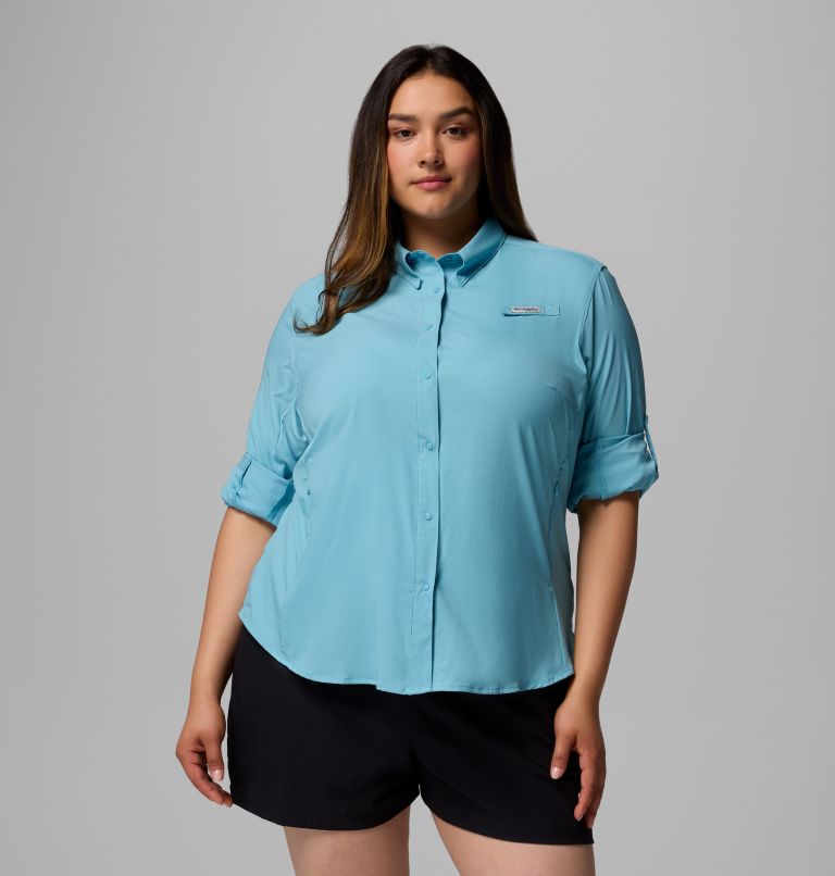 Women's PFG Tamiami II Long Sleeve Shirt - Plus Size, Color: Vintage Blue, image 5