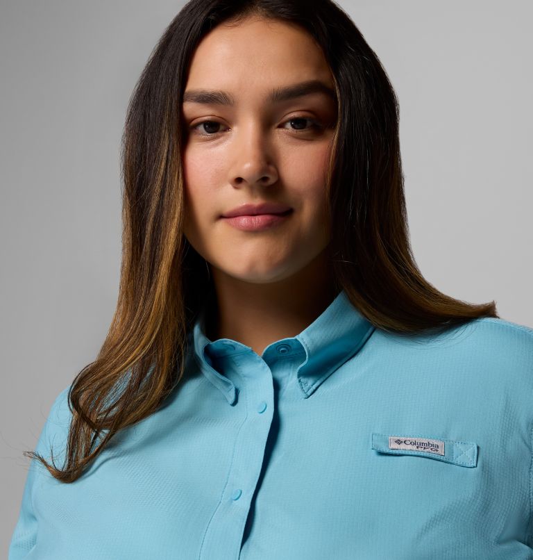 Women's PFG Tamiami II Long Sleeve Shirt - Plus Size, Color: Vintage Blue, image 7