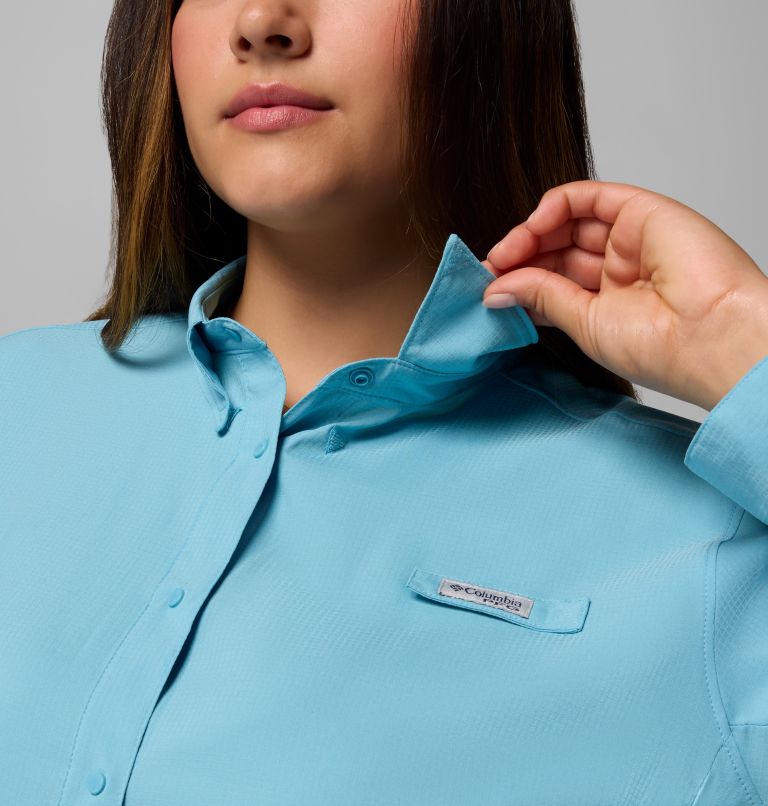 Women's PFG Tamiami II Long Sleeve Shirt - Plus Size, Color: Vintage Blue, image 8