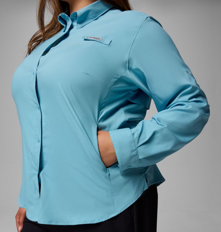 Women's PFG Tamiami II Long Sleeve Shirt - Plus Size, Color: Vintage Blue, image 9