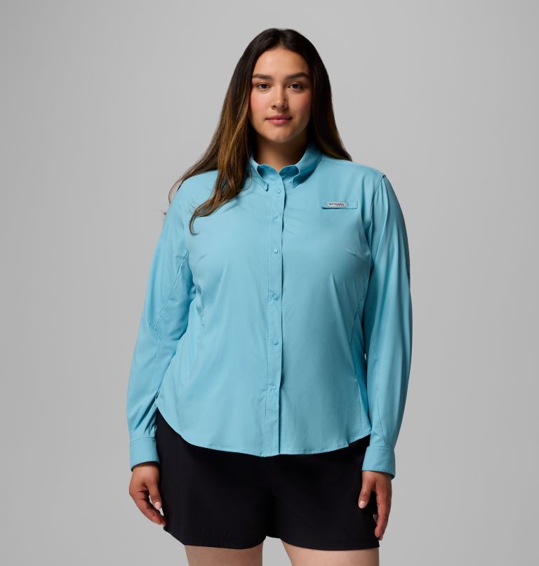 Women's PFG Tamiami II Long Sleeve Shirt - Plus Size, Color: Vintage Blue, image 1