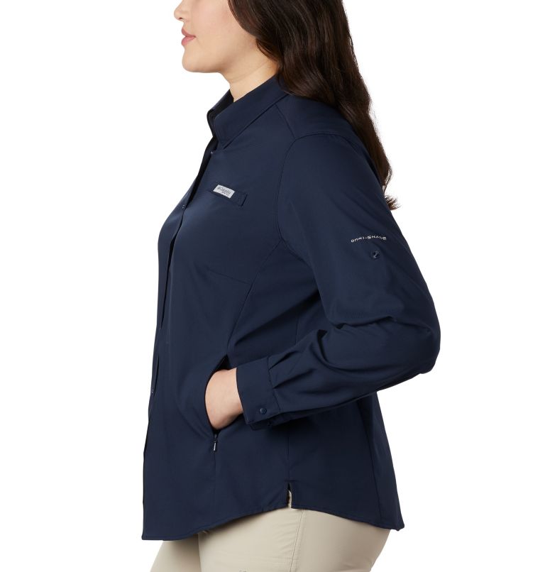 Women’s PFG Tamiami II Long Sleeve Shirt - Plus Size, Color: Collegiate Navy, image 3