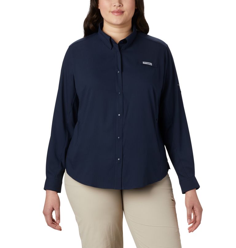 Women’s PFG Tamiami II Long Sleeve Shirt - Plus Size, Color: Collegiate Navy, image 1
