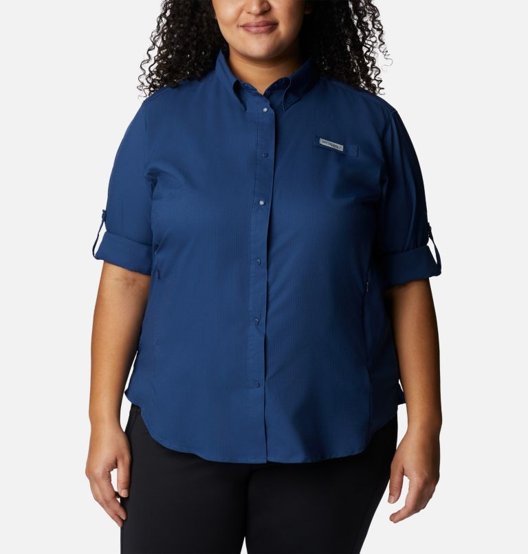 Women’s PFG Tamiami II Long Sleeve Shirt - Plus Size, Color: Carbon, image 7