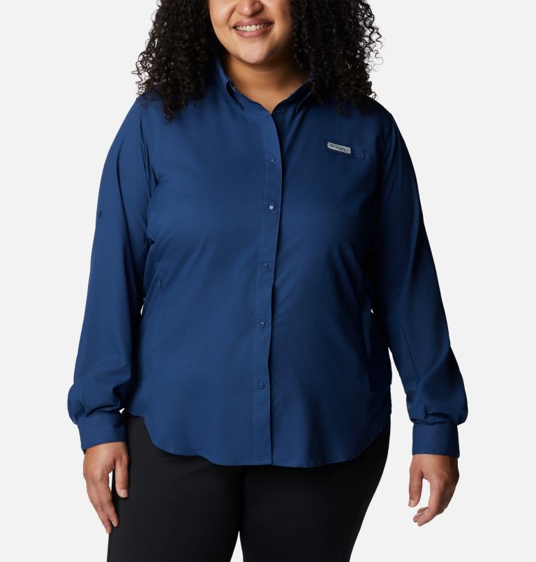 Women’s PFG Tamiami II Long Sleeve Shirt - Plus Size, Color: Carbon, image 1