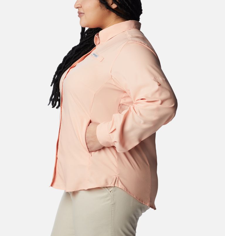 Women’s PFG Tamiami II Long Sleeve Shirt - Plus Size, Color: Light Coral, image 3
