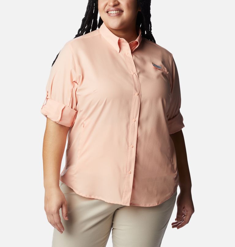 Women’s PFG Tamiami II Long Sleeve Shirt - Plus Size, Color: Light Coral, image 6