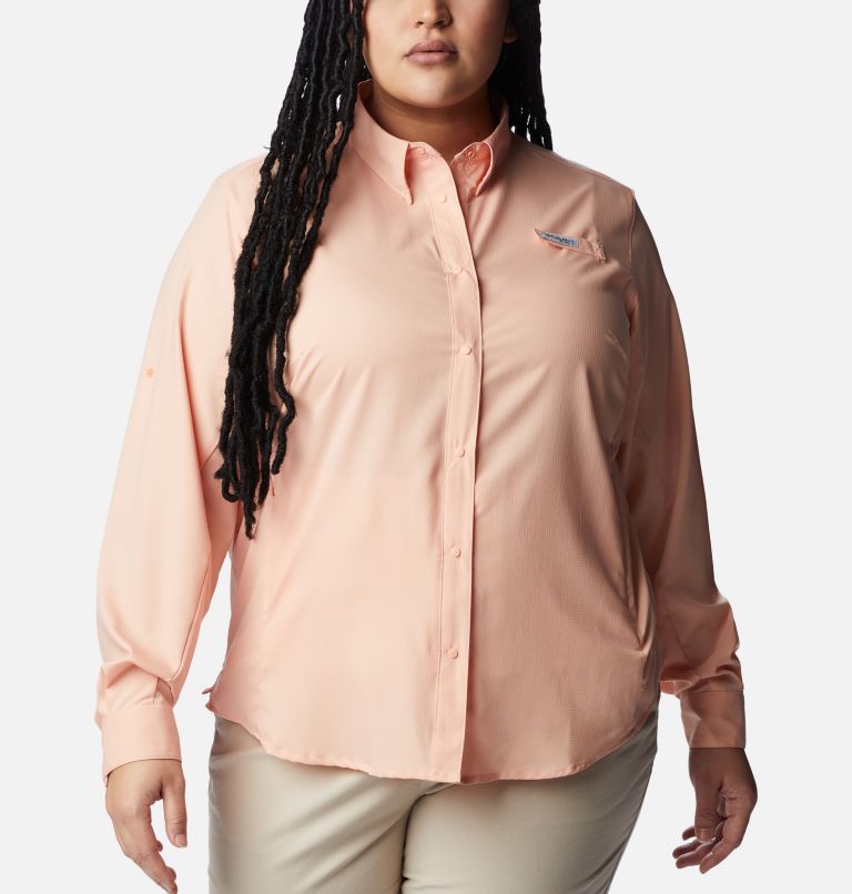 Women’s PFG Tamiami II Long Sleeve Shirt - Plus Size, Color: Light Coral, image 1
