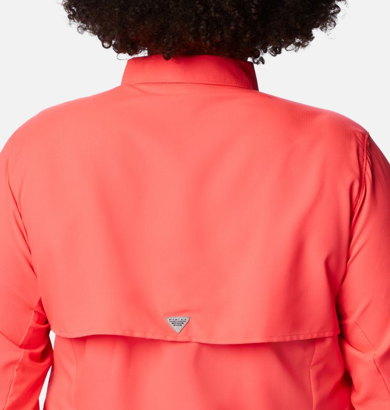 Thumbnail: Women’s PFG Tamiami II Long Sleeve Shirt - Plus Size, Color: Neon Sunrise, image 5