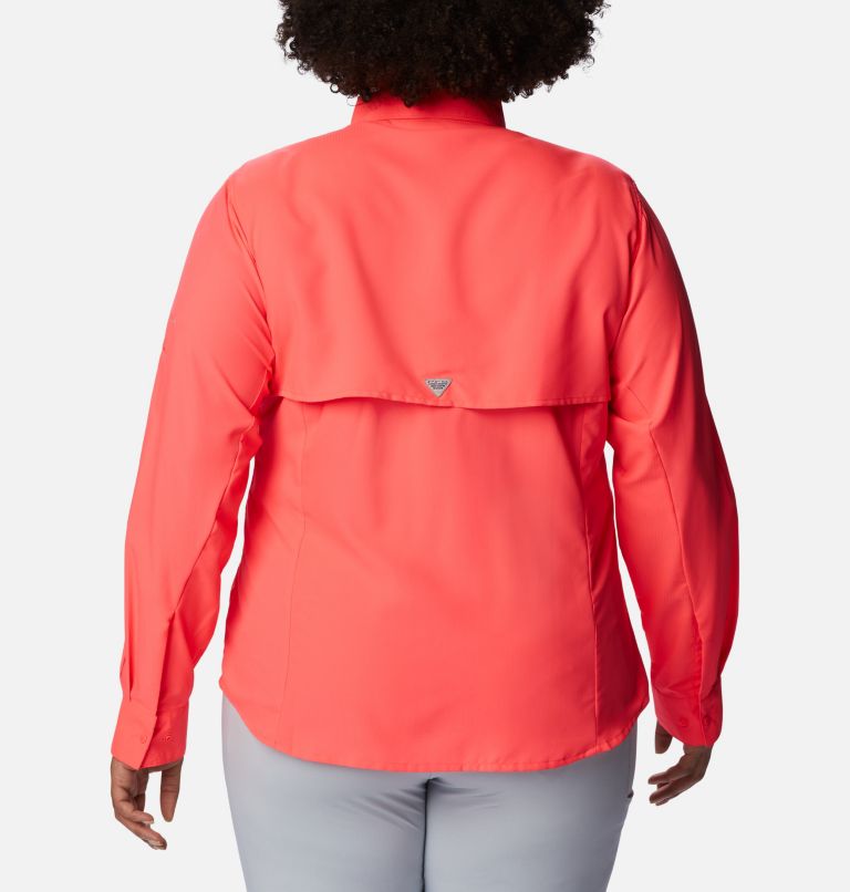 Thumbnail: Women’s PFG Tamiami II Long Sleeve Shirt - Plus Size, Color: Neon Sunrise, image 2