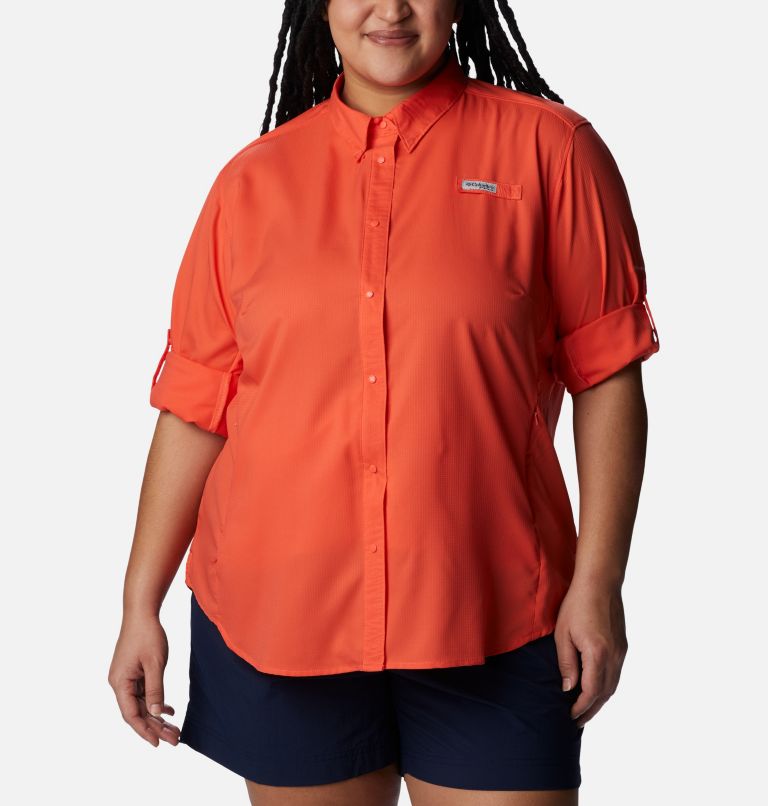 Women’s PFG Tamiami II Long Sleeve Shirt - Plus Size, Color: Corange, image 6