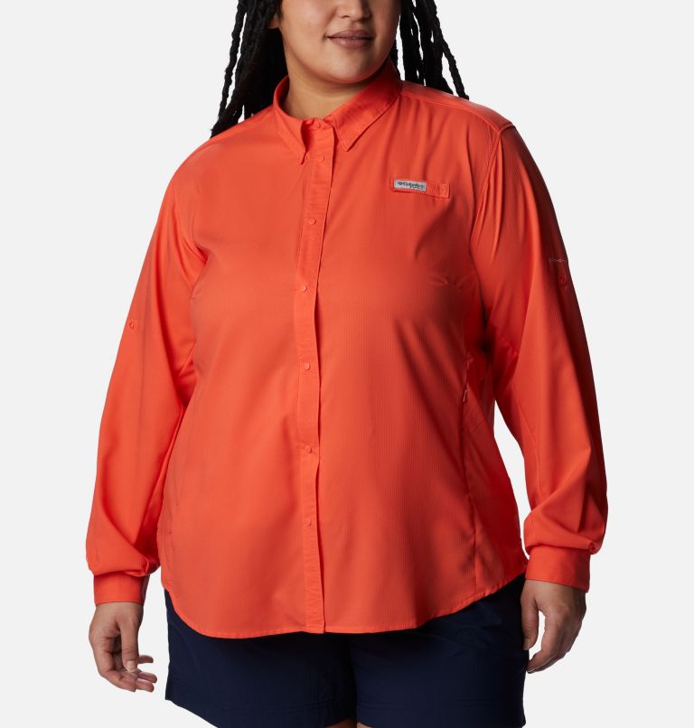 Women’s PFG Tamiami II Long Sleeve Shirt - Plus Size, Color: Corange, image 1
