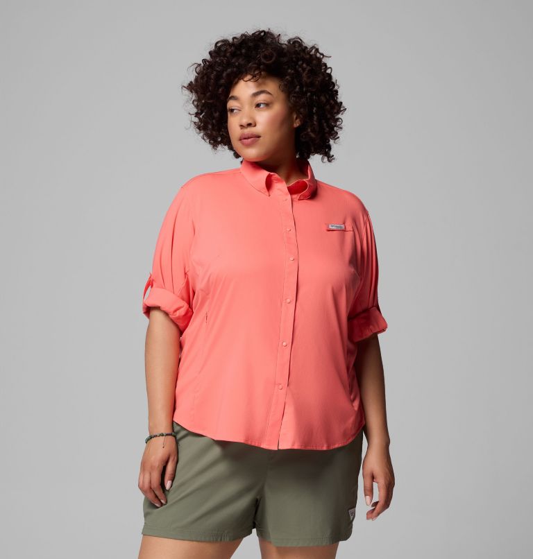 Women's PFG Tamiami II Long Sleeve Shirt - Plus Size, Color: Melonade, image 5