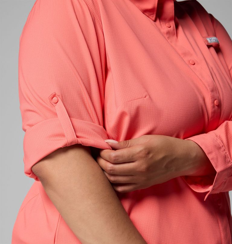 Women's PFG Tamiami II Long Sleeve Shirt - Plus Size, Color: Melonade, image 6