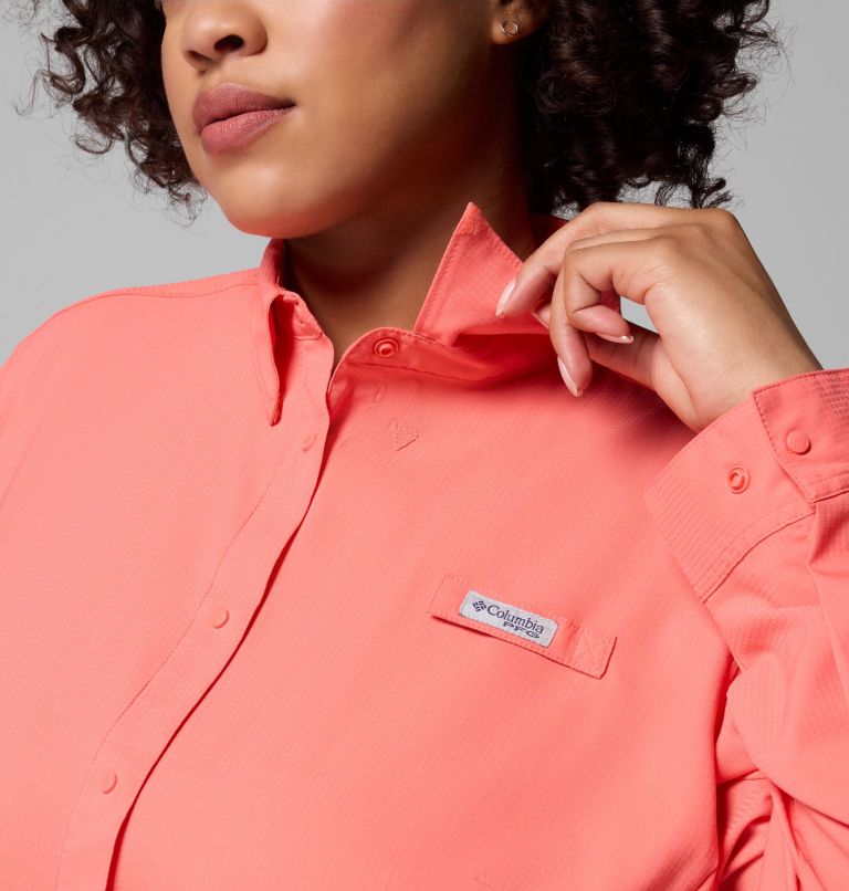 Women's PFG Tamiami II Long Sleeve Shirt - Plus Size, Color: Melonade, image 8