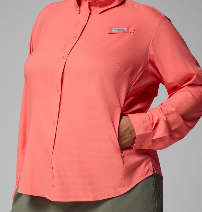 Women's PFG Tamiami II Long Sleeve Shirt - Plus Size, Color: Melonade, image 9