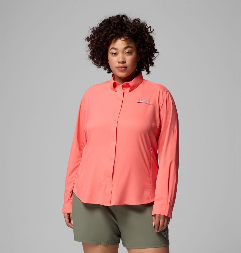 Women's PFG Tamiami II Long Sleeve Shirt - Plus Size, Color: Melonade, image 1