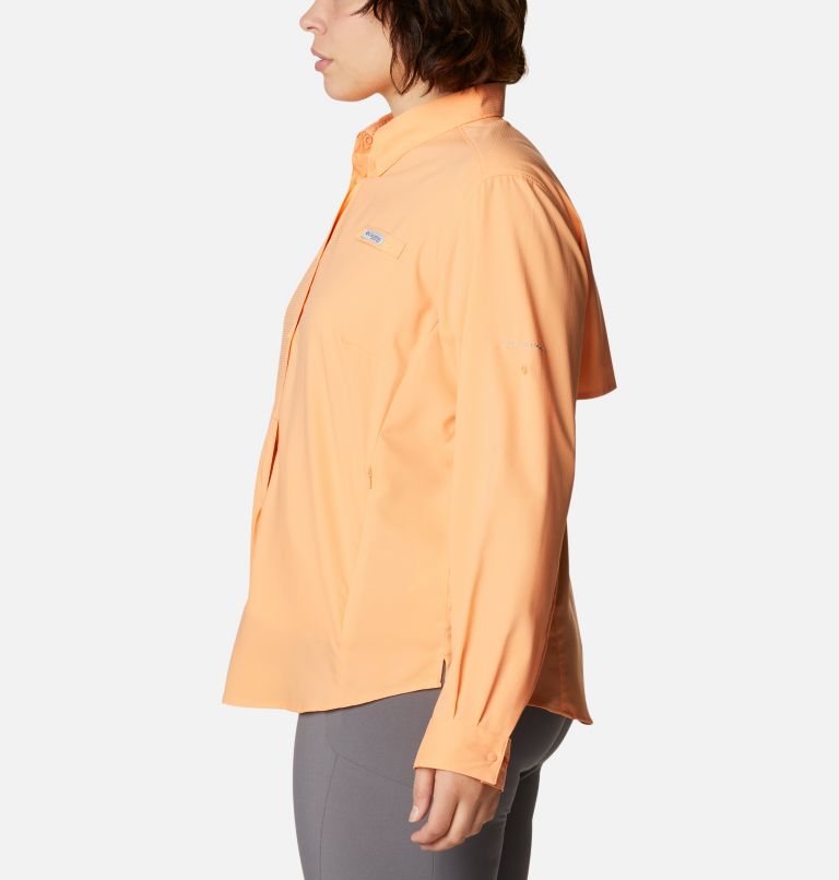 Thumbnail: Women’s PFG Tamiami II Long Sleeve Shirt - Plus Size, Color: Bright Nectar, image 3