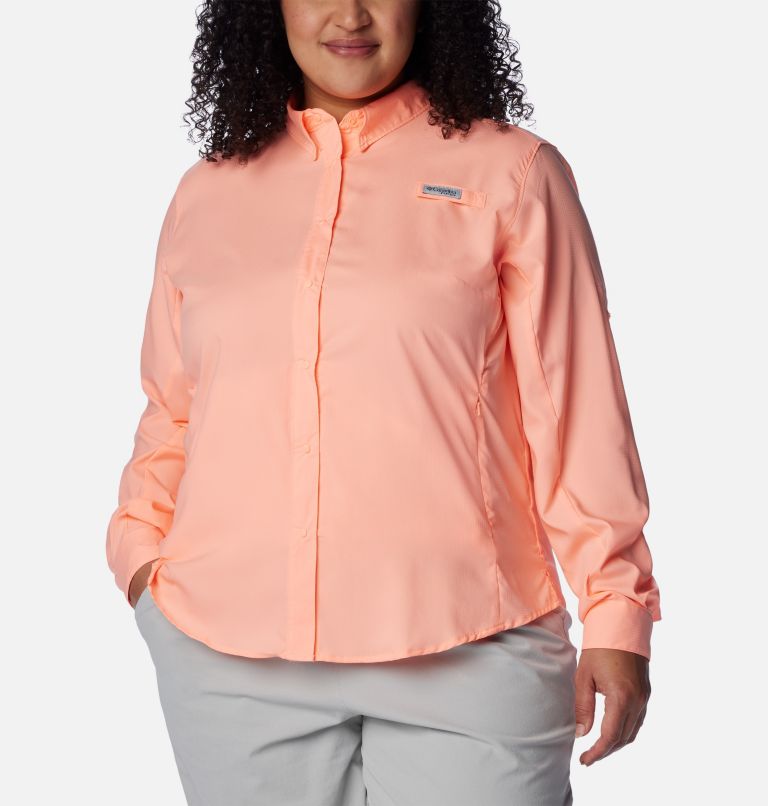 Women’s PFG Tamiami II Long Sleeve Shirt - Plus Size, Color: Tiki Pink, image 1