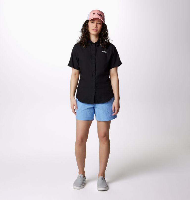 Women’s PFG Tamiami II Short Sleeve Shirt, Color: Black, image 3