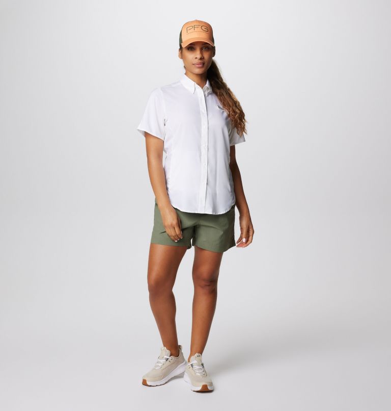 Women’s PFG Tamiami II Short Sleeve Shirt, Color: White, image 3