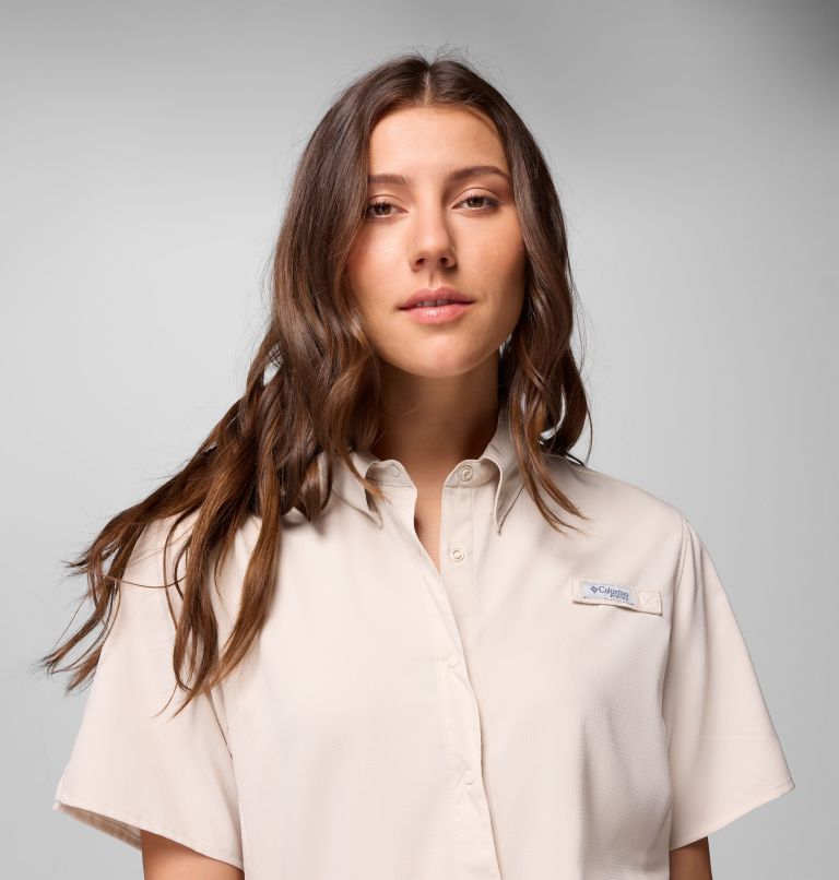 Women's PFG Tamiami II Short Sleeve Shirt, Color: Dark Stone, image 5