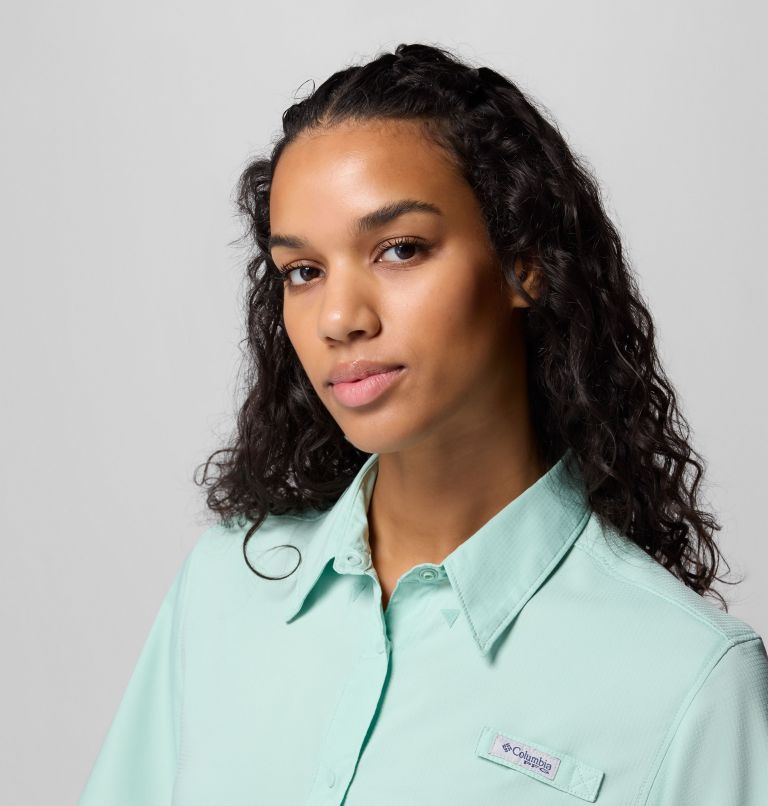 Women's PFG Tamiami II Short Sleeve Shirt, Color: Misty Jade, image 5