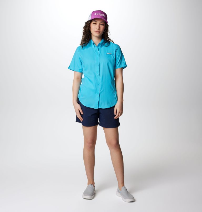 Women’s PFG Tamiami II Short Sleeve Shirt, Color: Atoll, image 3