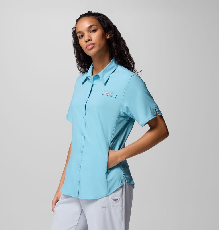 Women's PFG Tamiami II Short Sleeve Shirt, Color: Vintage Blue, image 4