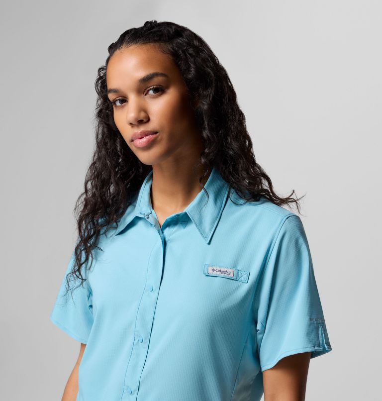 Women's PFG Tamiami II Short Sleeve Shirt, Color: Vintage Blue, image 5