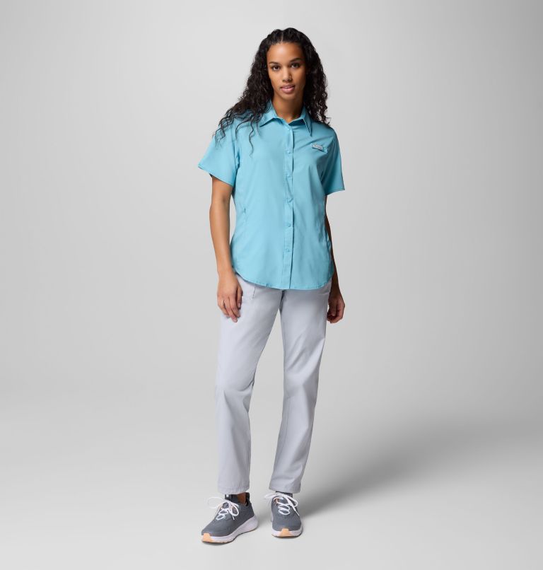 Women's PFG Tamiami II Short Sleeve Shirt, Color: Vintage Blue, image 2