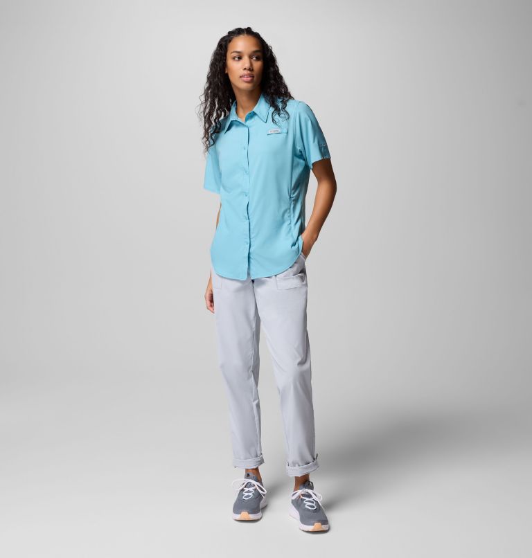Women's PFG Tamiami II Short Sleeve Shirt, Color: Vintage Blue, image 7
