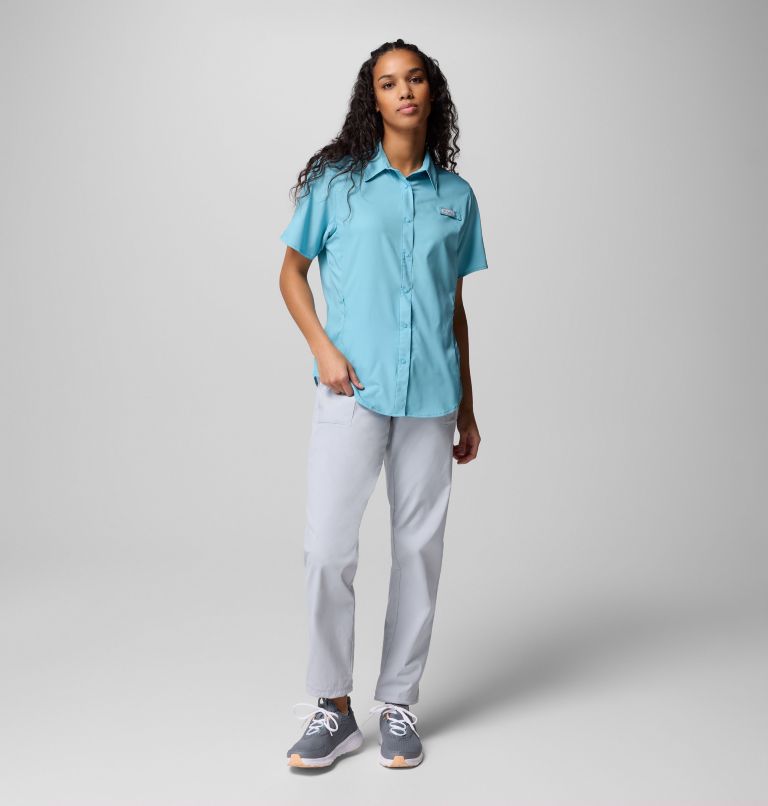 Women's PFG Tamiami II Short Sleeve Shirt, Color: Vintage Blue, image 8