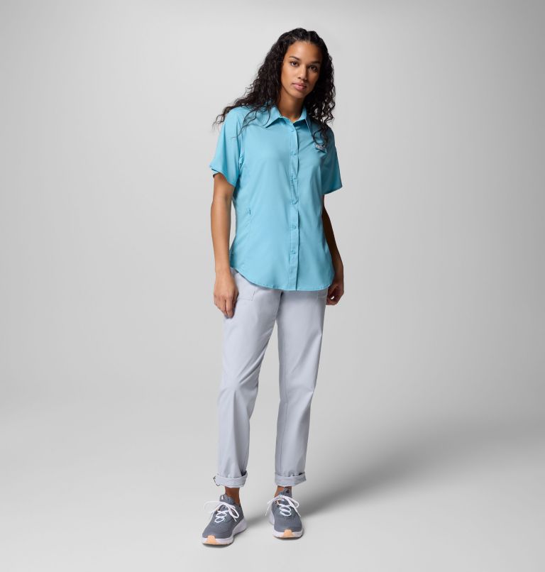 Women's PFG Tamiami II Short Sleeve Shirt, Color: Vintage Blue, image 9