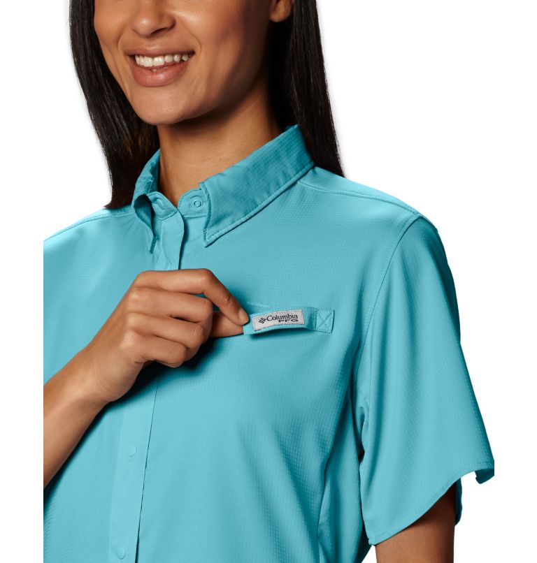 Thumbnail: Women’s PFG Tamiami II Short Sleeve Shirt, Color: Clear Blue, image 7