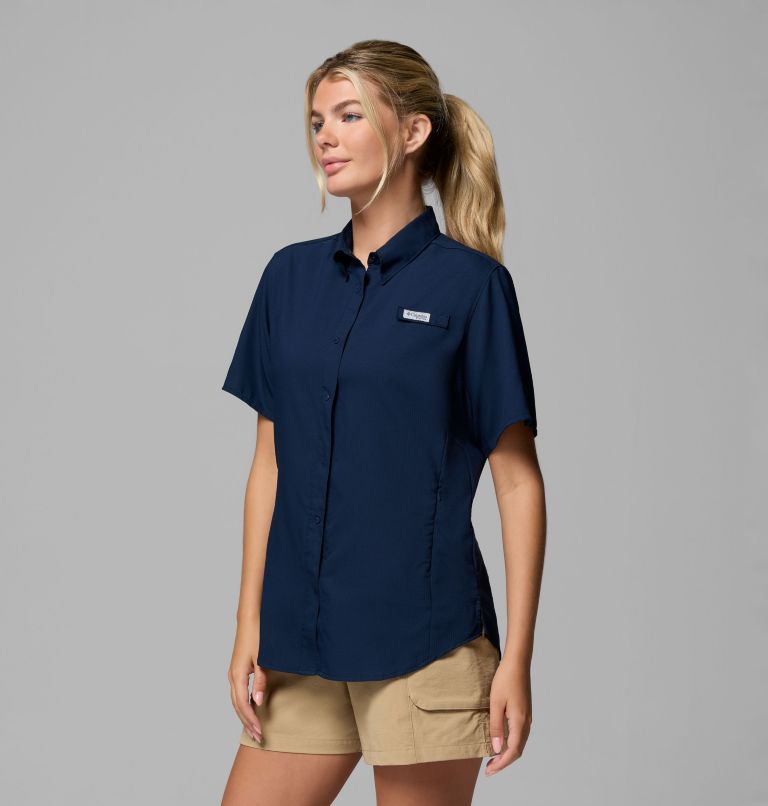 Women's PFG Tamiami II Short Sleeve Shirt, Color: Collegiate Navy, image 4