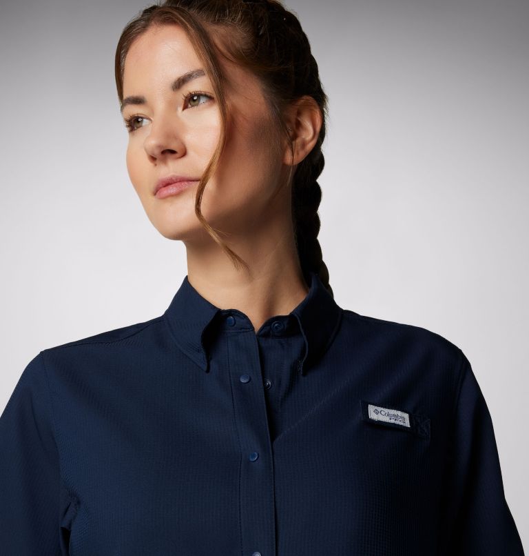 Thumbnail: Women’s PFG Tamiami II Short Sleeve Shirt, Color: Collegiate Navy, image 5